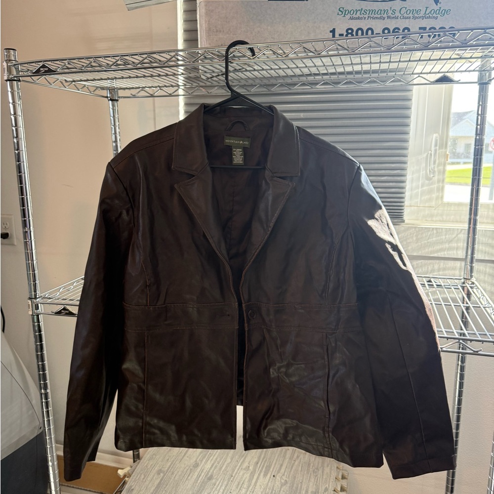 Mountain Lake Brown Faux Leather Jacket